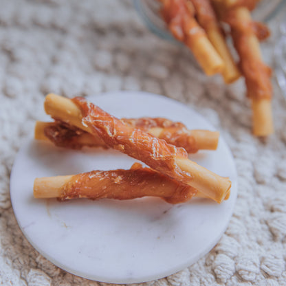 Rabbit Wrapped Sweet Potato Tubes