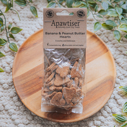 Banana & Peanut Butter Hearts | Apawtiser (100g)