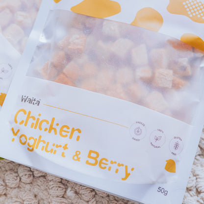 Freeze Dried Mixed Cubes | Chicken, Yoghurt & Berry | Waita (50g)
