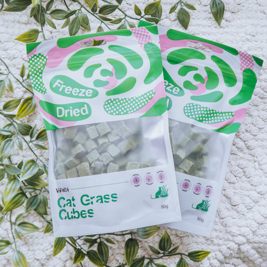 Freeze-Dried Chicken & Cat Grass Cubes | Waita (50g)